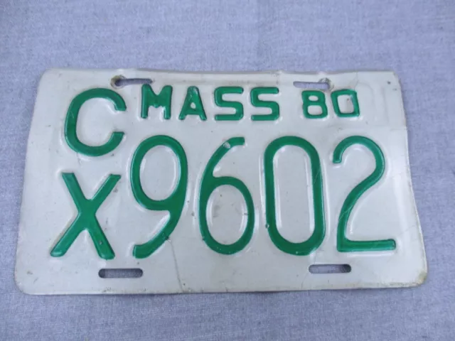 Ventage Motorcycle License Plate Massachusetts 1980 Biker Man Cave Wall Decor