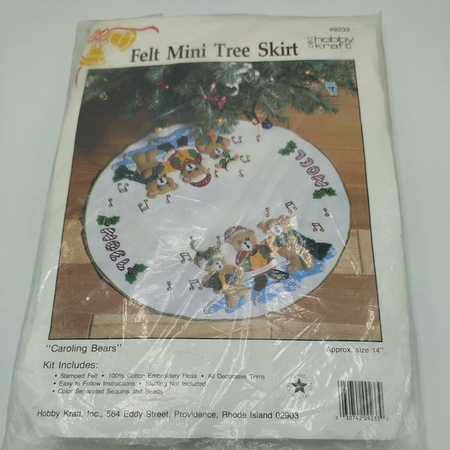 Minifalda Árbol Bucilla Felt ""Osos Caroling"" 14" #9233 - Inspeccionada Completa T9