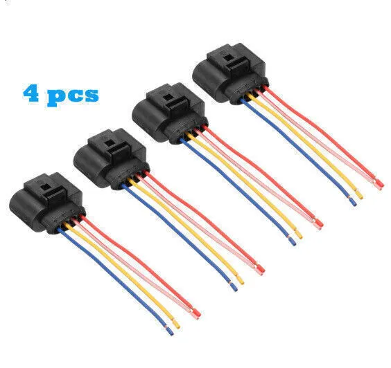 4x Zündspule Kabelbaum Reparatur Satz 4 Kit Stecker für VW Audi 4-pol 1J0973724