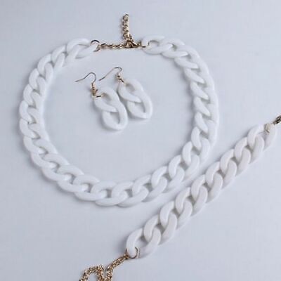 1pc Bohemian Chunky Chain Necklace Acrylic Trendy Link Chain Choker Women Fashio