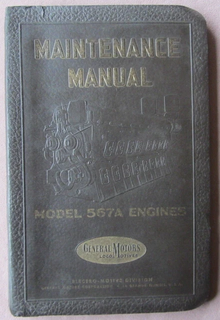 1944 GM EMD Maintenance Manual 252A For 6-8-12 and 16-567A Engines