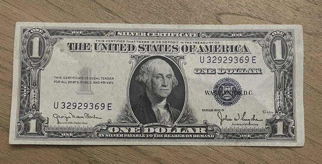 1935 D Offset Error Silver Certificate