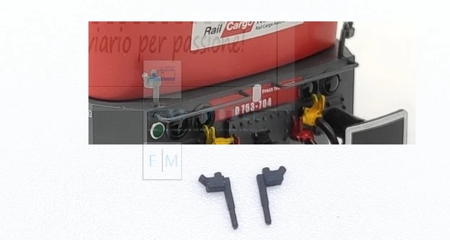 Modellismo ferroviario - 490 - Set 2 respingenti per E656/655 innesto ACME piatto tondo. Scala H0 1:87
