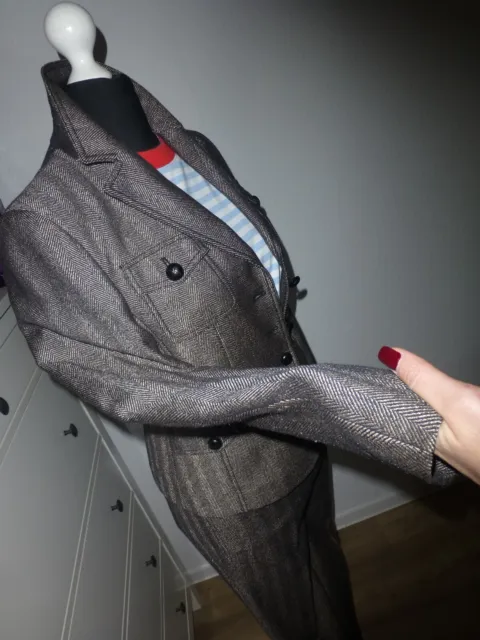 MARC AUREL Anzug Kostüm Suit  Schwarz-silber Gr. 36  mit Wolle & Elasthan