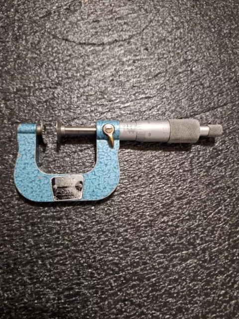 Fowler No. 52-250-111 Disc 0-1" Micrometer W/ Ratchet Stop.