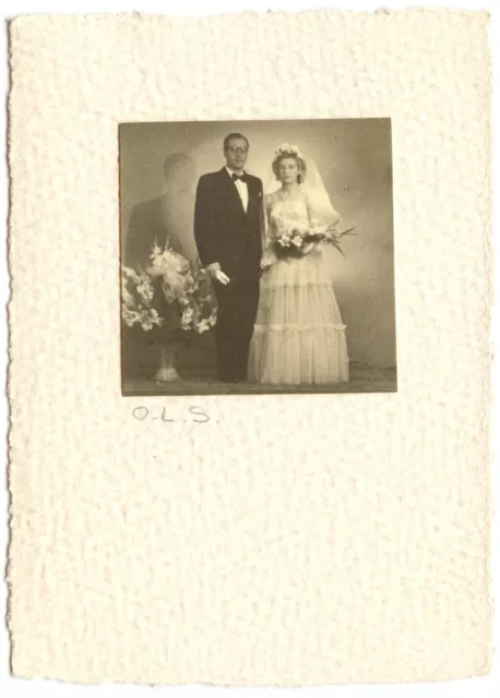 Couple mariés mariage homme femme - photo ancienne an. 1930