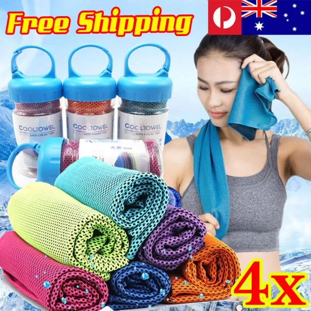 Instant Cooling Towel ICE Cold Cycling Jogging Gym Sports Outdoor Hiking NEW