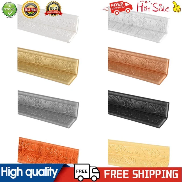 3D Foam Wall Edge Strip Self Adhesive Baseboard Waist Line Boarder 5PCS main image 1