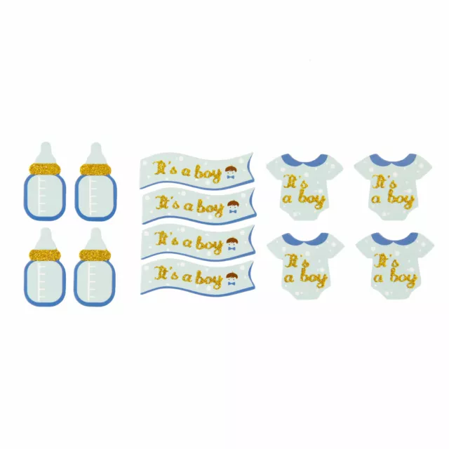 12x Konfetti - Fläschchen Banner Body - Tischdeko Baby Shower Babyparty Junge