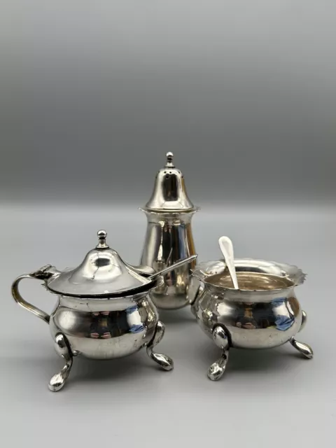 Vintage Silver Plated  Cruet Set EPNS