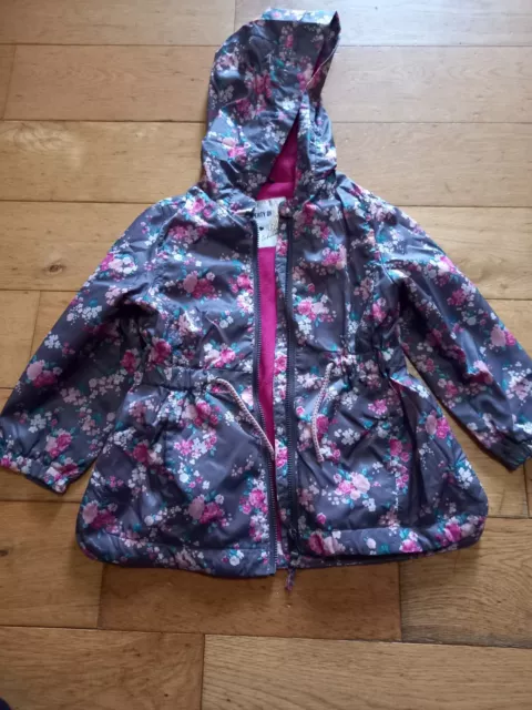 Mothercare girls floral lightweight jacket 3 years fleece lining new