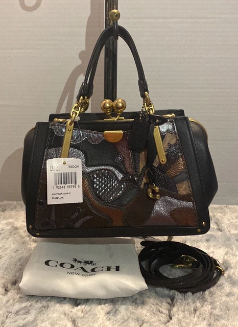 Coach Dreamer 21 Signature Shoulder & Crossbody Patchwork Snakeskin Kisslock Bag