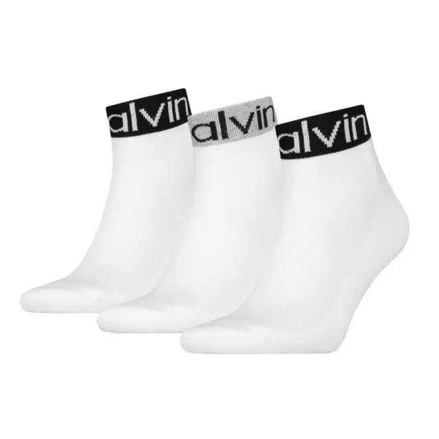 3 Paia Fantasmini Uomo Calvin Klein CK Calzini alla Caviglia Mini Calze Corte