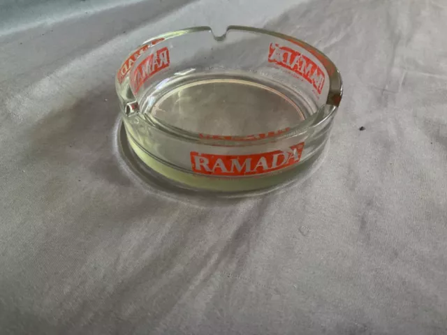 Vintage Ramada Inn Hotel Advertising Glass Ashtray  ,Plaza hotel Vintage 🔥🔥🔥