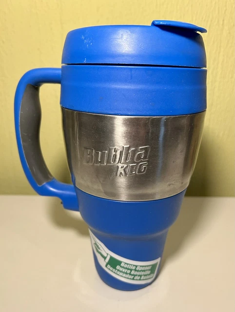 Bubba Keg 32oz. Blue Insulated Mug Hot/Cold Tumbler W/ handle & Bottle Opener