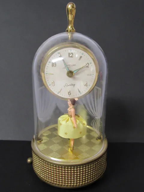 Vtg Schmid Darling Dancing Ballerina Music Box Clock