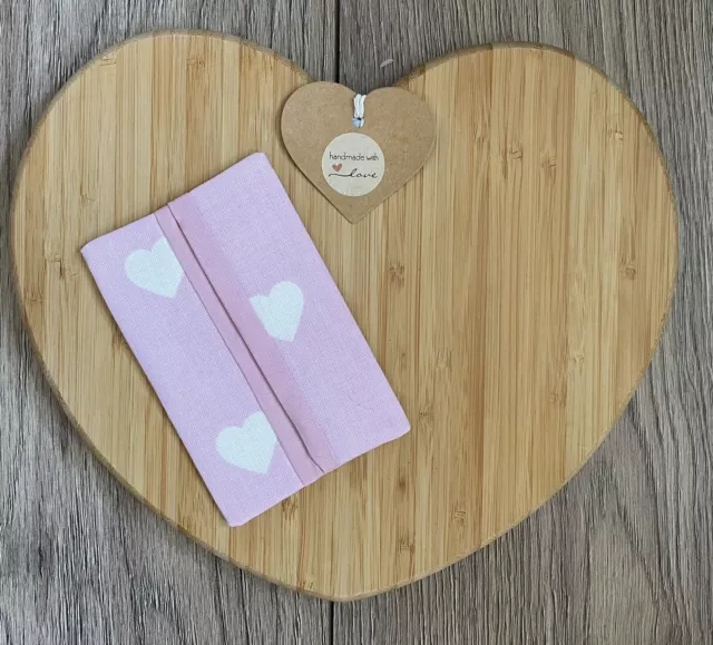 Pocket Tissue Holder Case in Laura Ashley Pink Hearts Fabric ~ Handmade