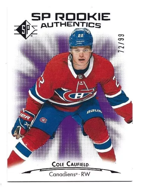 Cole Caufield 2021-22 Upper Deck Fluorescence Red #FL50 Rookie Card (PSA 8)