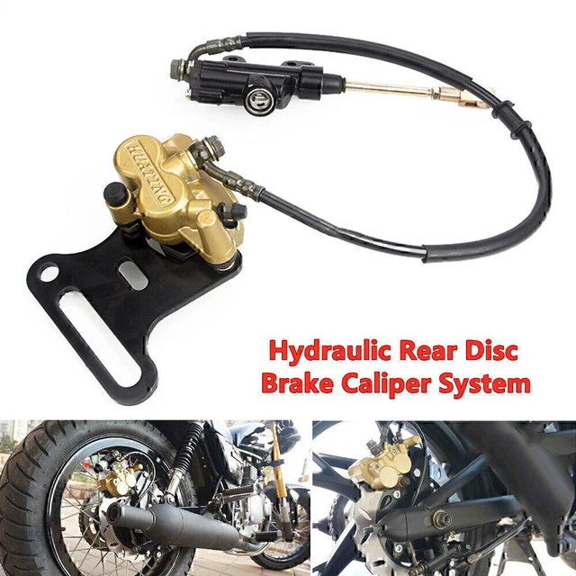 Motorcycle Hydraulic Rear Disc Brake Caliper w/Master Cylinder Brake System US