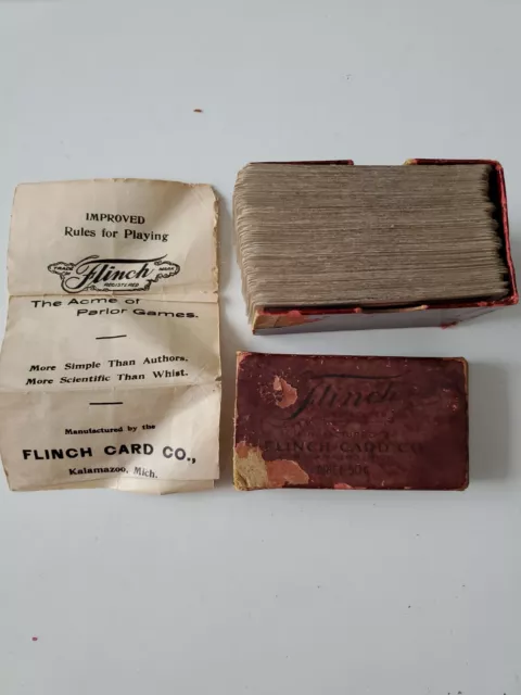 Antique 1913 FLINCH CARD GAME Complete In Original Box