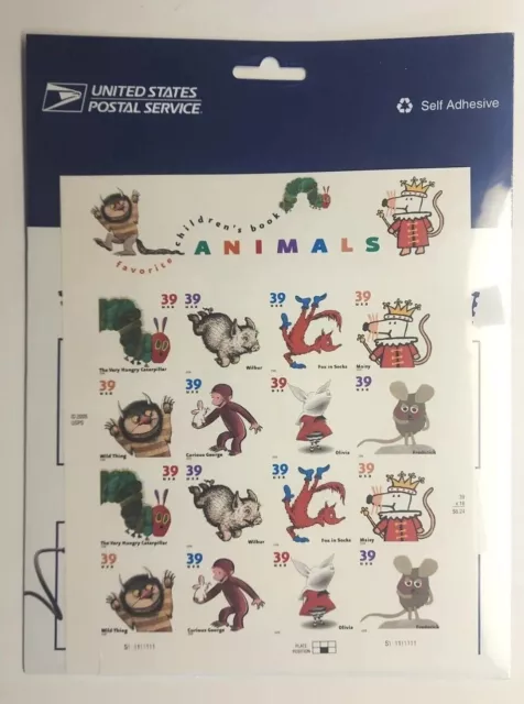 2005 USPS Stamp Sheets Favorite Childrens Books Animals MMH B9