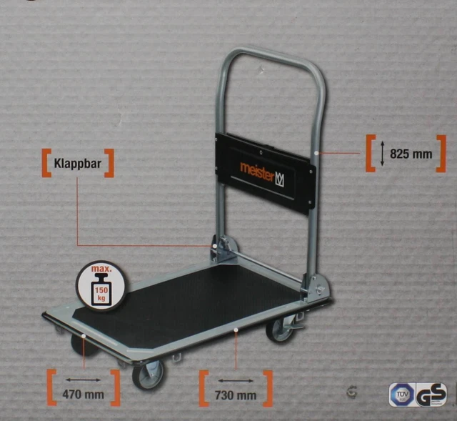 Meister carrello piattaforma 150 kg di portata (FH58T5N)