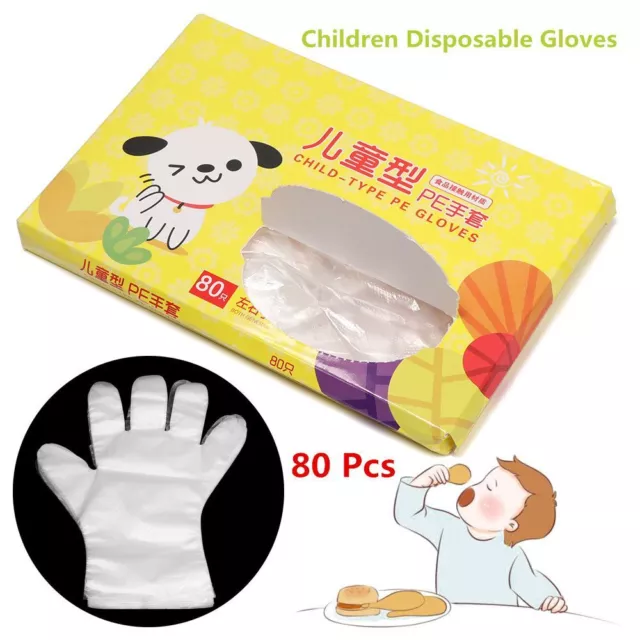 Safety Kids Food Plastic Clear Children Disposable Gloves Avoid Direct Touch