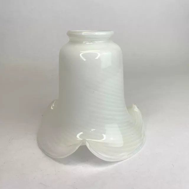 Mid Century Glass Lamp Shade Globe Vetri Venini Murano Swirl Tulip 5.5" Tall