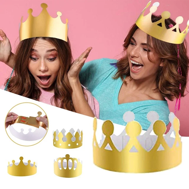 PARTY HATS GOLD Paper Crowns Kids And Adults For Coronation Celebration ...