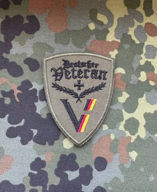 Patch "Bundeswehr - Deutscher Veteran" Oliv Grün Morale Aufnäher Abzeichen NATO