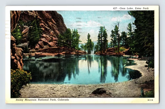 Postcard Colorado Estes Park CO Gem Lake Rocky Mountains 1941 Posted Linen