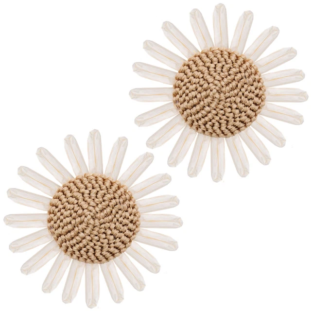 2PCS Weaving Sunflower Decor Accessory Handmade DIY Shoe Flowers Creative Girl