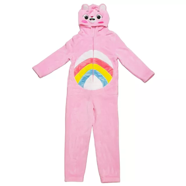 CARE BEARS CHEER Bear One Piece Pajamas Union Suit With Hood Kids Med ...
