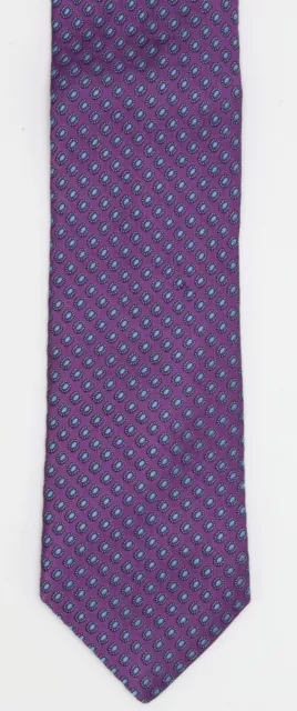 John W. Nordstrom Mens Geometric 100% Silk Purple Blue Tie L37730