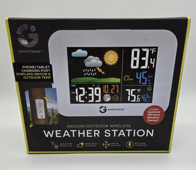 ESTACIÓN METEOROLÓGICA INALÁMBRICA Exterior/Interior Smartgear Nueva En