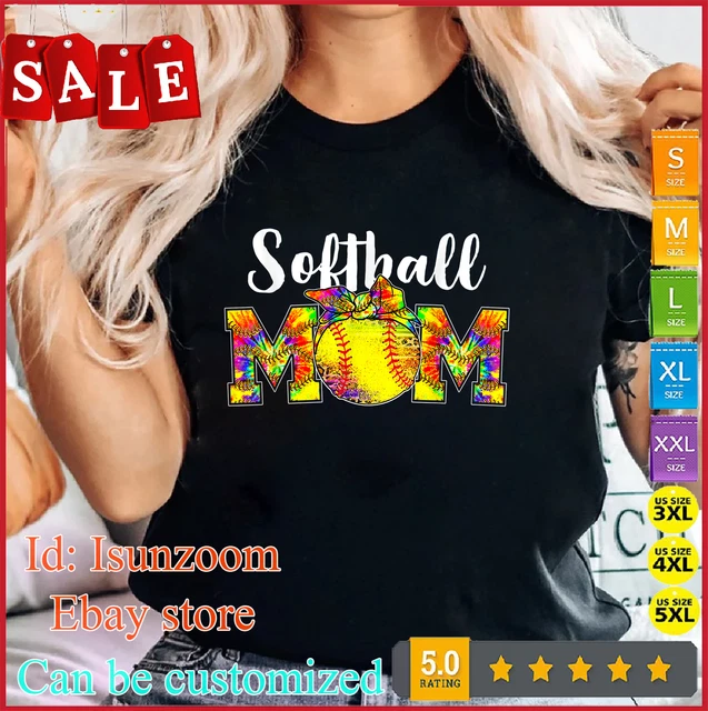 NEW LIMITED Tie Dye Softball Mom Tee Softball Game Day Vibes Mothers Day T-Shirt