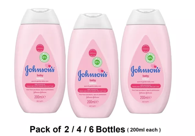 Johnsons Baby Lotion soft skin pure gentle care 200ml (2-6 Pack) | UK Stock