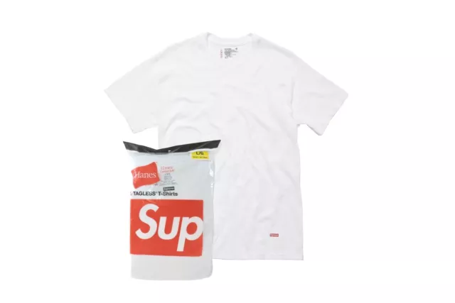 Supreme x Hanes Tagless Tees White 3 Pack - Size L- Limited Edition