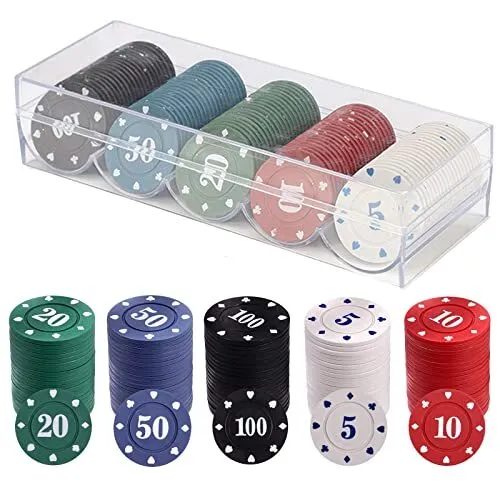 400 pièces en plastique jetons de poker jetons de jeu 4 couleurs  contre-carte pour jouer au jeu en comptant Bingo Gam Tw