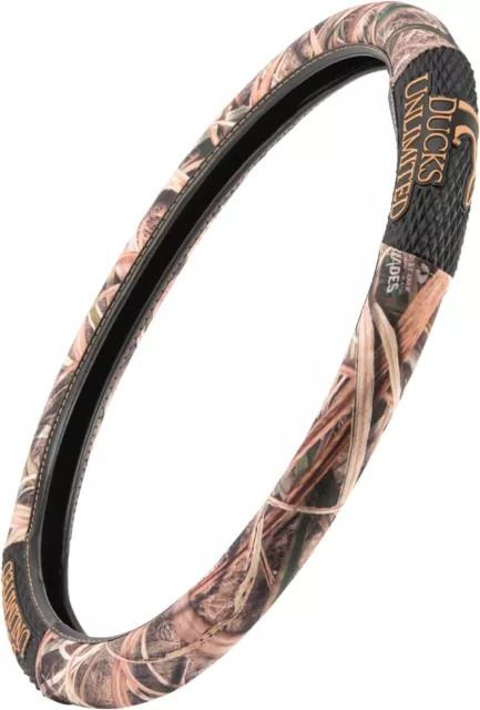 Ducks Unlimited Camo Steering Wheel Cover | Black/Shadow Grass Blades Hunting &