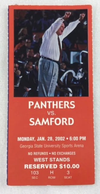2002 01/28 Samford at Georgia State Basketball Ticket Stub-Lamont McIntosh