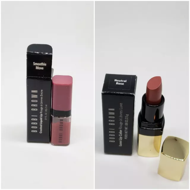 NIB Bobbi Brown "CHOOSE" luxe lip color 2.5g crushed liquid  lip 2ml travel size