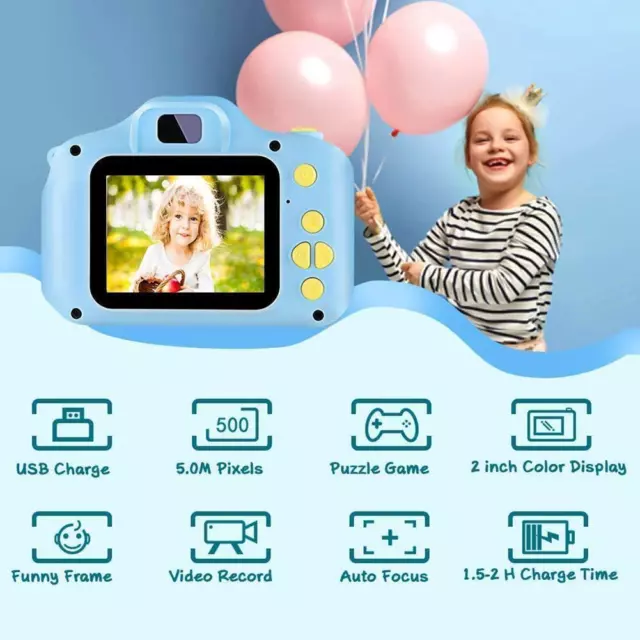 1080P Kids Mini Digital Camera + 32GB TF Card USB Card Reader for Children