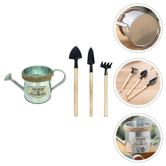 Vintage Watering Kettle Flower Set Metal Watering Can Gardening Shovel