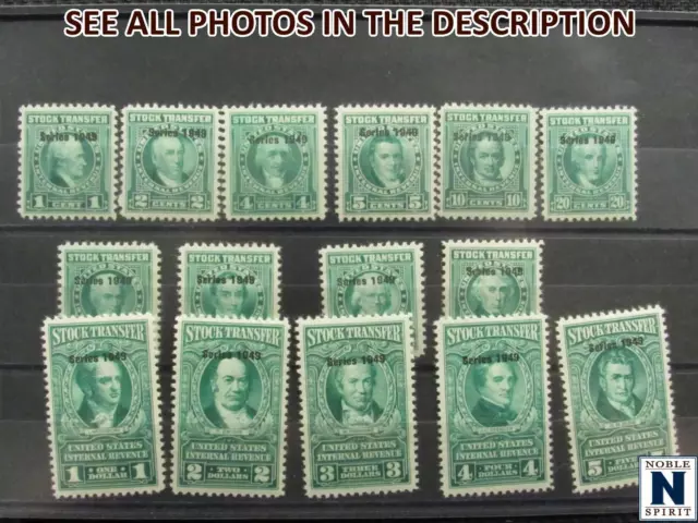 NobleSpirit No Reserve WJ) US #RD287-RD301 Mint NH = $550 CV 1949 Stock Transfer