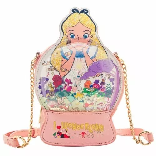 Danielle Nicole Disney Alice in Wonderland Glitter Snowglobe Crossbody Bag