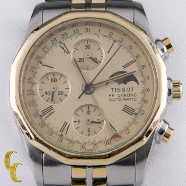 Tissot Zweifarbig PR 100 Automatisch Chronograph Mondphase Uhr Valjoux 7750 C451