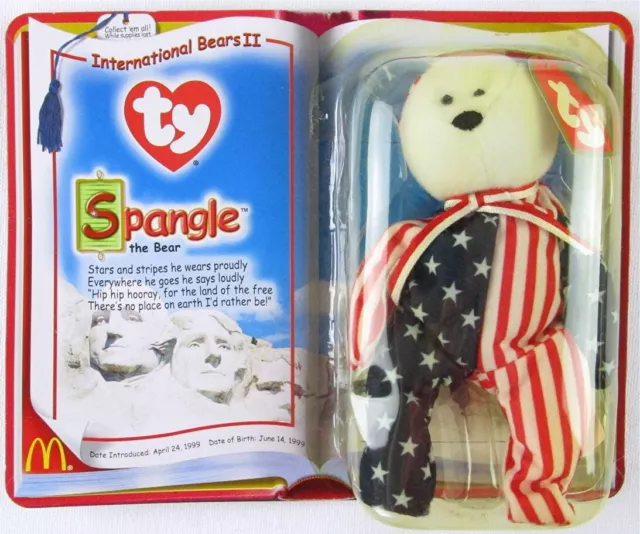 NEW Ty McDonald's Spangle the Bear, International Bears II, Teenie Beanie Babies