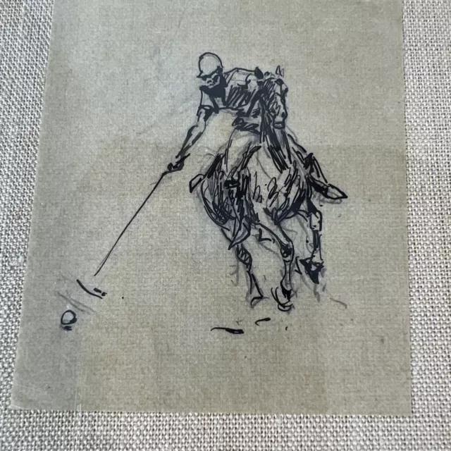 Antique Edward Borein Pen and Ink Drawing Early 20th Century Original "Polo Play 2