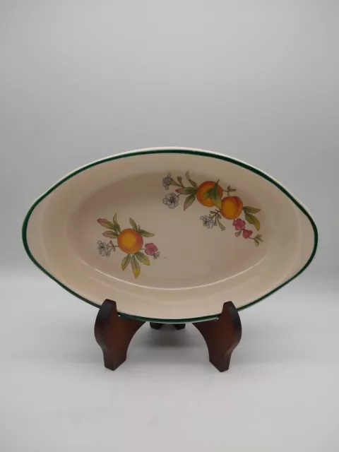 Vintage Cloverleaf Peaches and Cream Serving Oven Oval Dish